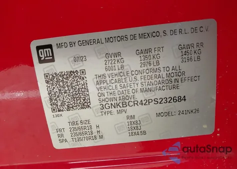 2023 Chevrolet Blazer Fwd 2Lt from USA, damaged, VIN 3GNKBCR42PS232684